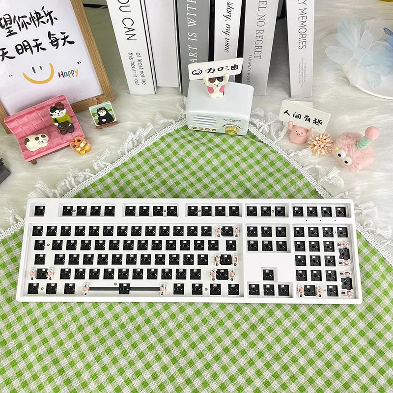 TY108 Wireless Bluetooth Keyboard Kit Customized RGB Hot Swap Three Mode Ergonomic Esports Game Mechanical Keyboard Accessories