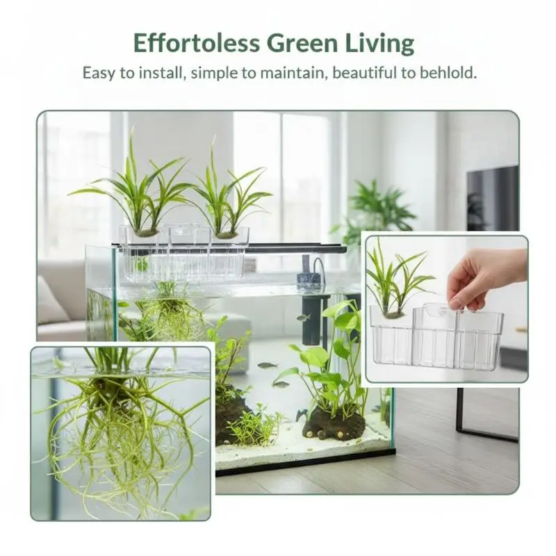 Hydroponic Plant Basket Food Grade Aquatic Plant Holder 1Pcs Fish Tank Planting Cup for Home Aquarium Decoration Use - view 5