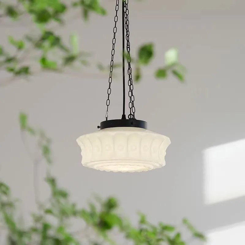

French retro creative glass living room ceiling lamp antique aisle restaurant bar counter bedroom cream wind chandelier