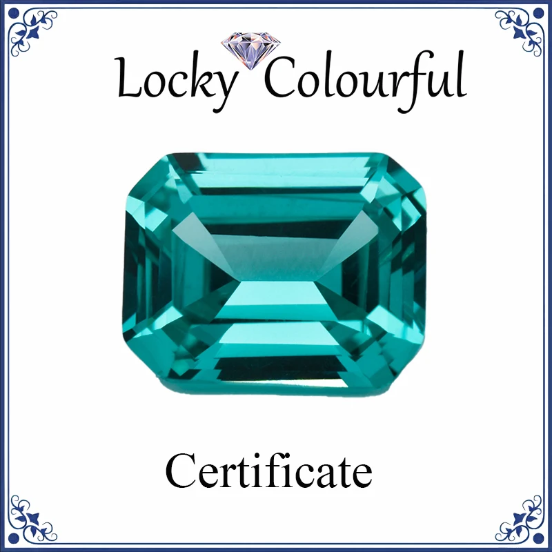 

Lab Grown Paraiba Emerald Cut VVS1 Beads Charms for DIY Jewelry Making Necklace Earrings Materials Selectable AGL Certificate