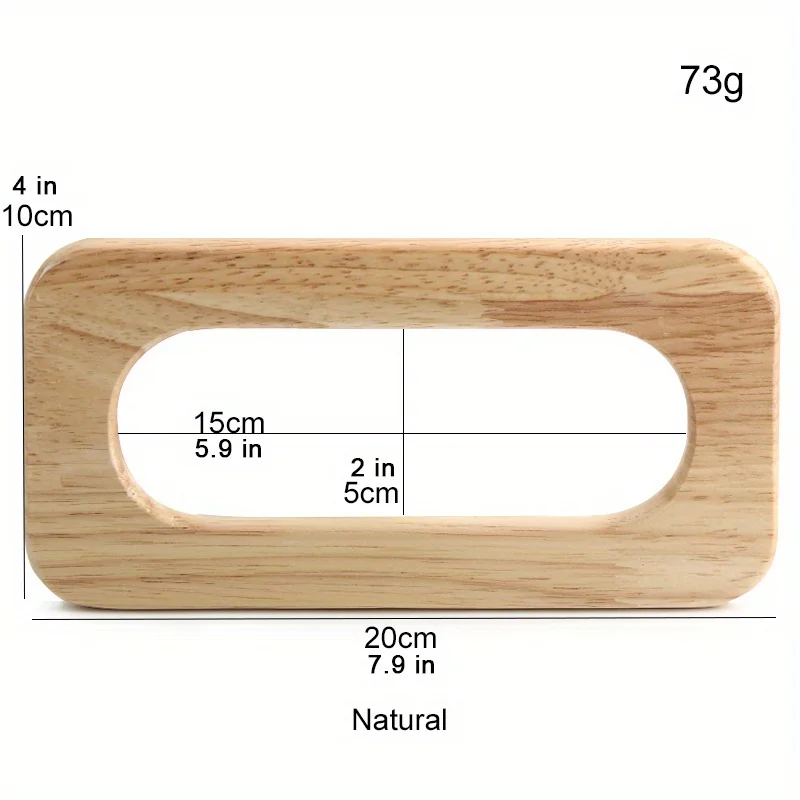 2PCS solid wood spliced square handles, oak woven handbag handles, beach bag solid wood rectangular handles