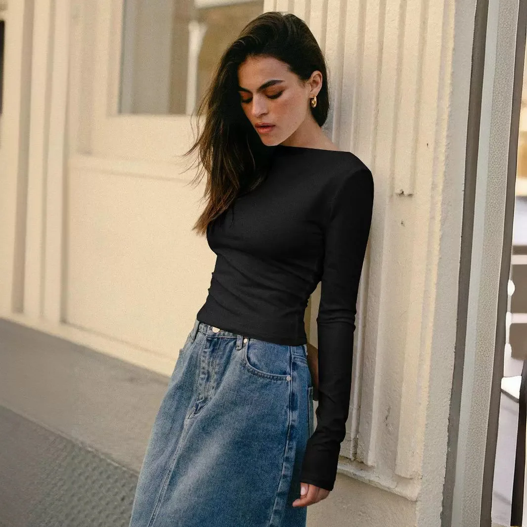 Faionable-falda ajustada para mujer, novedad de verano, Y2K, un hombro, tela de mezcla de algodón, diseño Thiened Sve