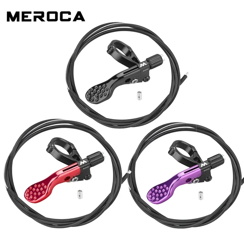MEROCA Bike Wire Controlled Seatpost Lift Switch with Cable 22.2mm Aluminum Alloy MTB Road Bicycle Dropper Seatpost Remote Lever