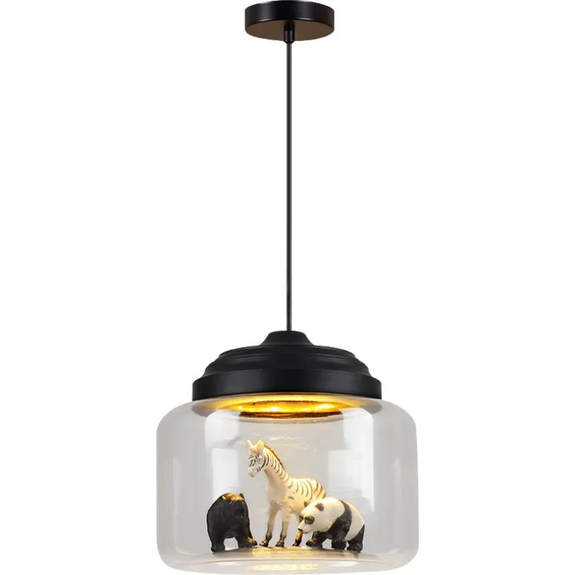 Imagem -06 - Animal Led Pendant Lights For Children Bedside Hanging Lamp Modern Glass Decoration Shop And School Teto Lighting Kids Bedroom