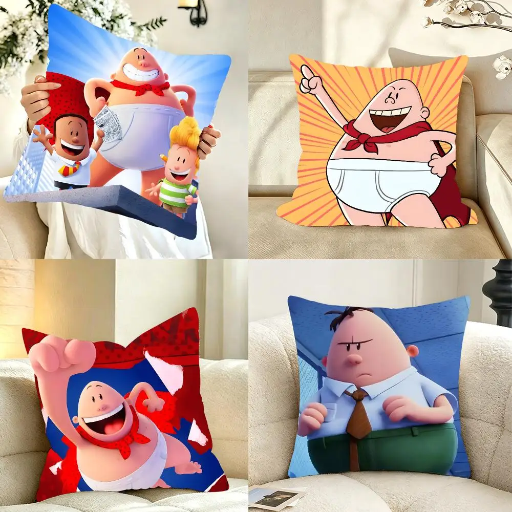 Funny Kids-Book C-Captain Underpants Cushion Cover Bedroom bed reading backrest cushion Festive plush holiday Soft plush throw