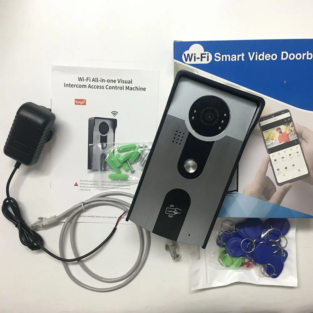 tuya outdoor Wifi Visual Interphone Camera 1080P Smart Video Doorbell With Inductive Card Phone Wireless APP Unlock