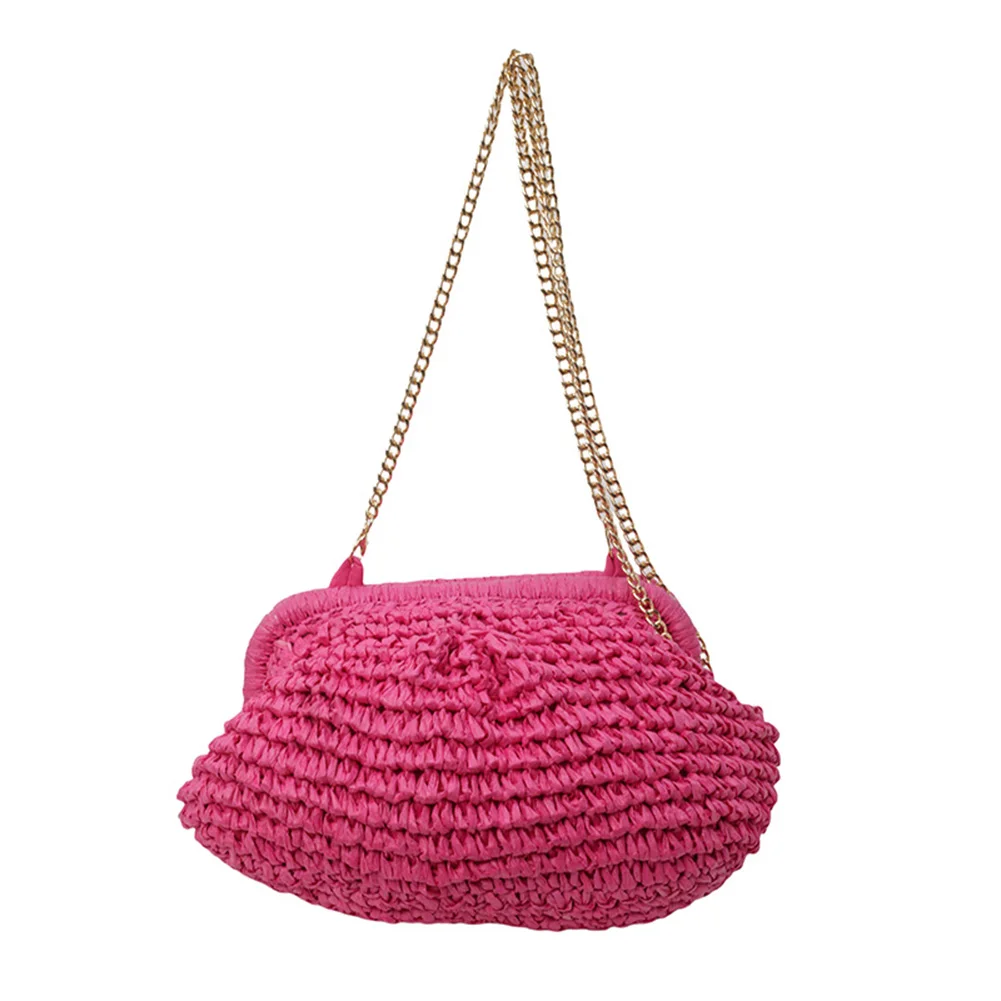 Bolsa de bolinho tecido para mulheres, grande capacidade, Crochet Hobo Bag, alça destacável, bolsa de tecelagem para senhoras Summer Daily Bag