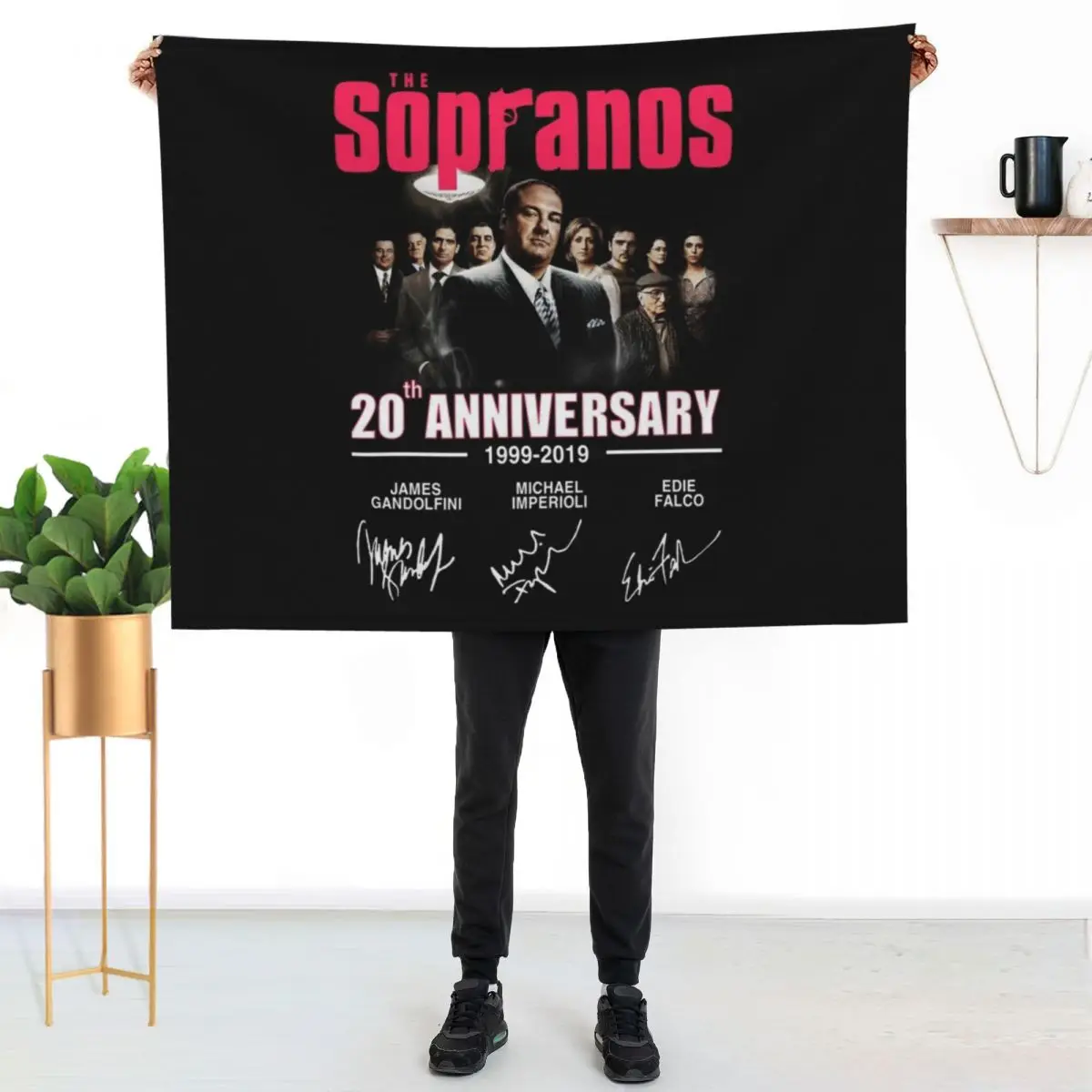 

The Sopranos 20th Anniversary 1999-2019 Signatures Shirt Throw Blanket Color Fast Cozy Throw Blanket