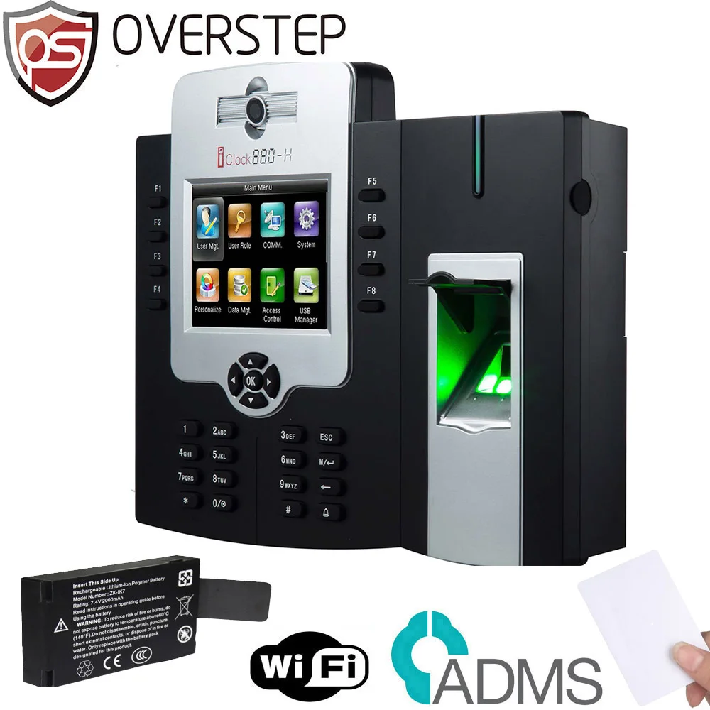 mutil idioma iclock880 maquina biometrica de relogio de atendimento com impressao digital e funcao adms padrao de controle de acesso opcional 01