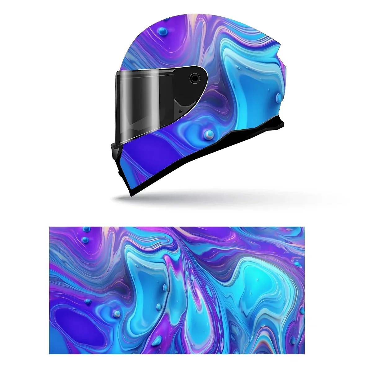 

Vibrant Neon Colorful Liquid Full Helmet Wrap Sticker Motorcycle Helmet Racing Graphic Decal Vinyl Wrap Helmet Decor Sticker