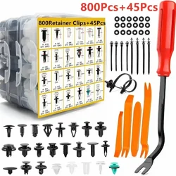New 845pc-100Pc Car Fastener Clip Kit Fender Rivet Clip Auto Body Push Retainer Pin Rivet Bumper Door Trim Panel Retainer Repair