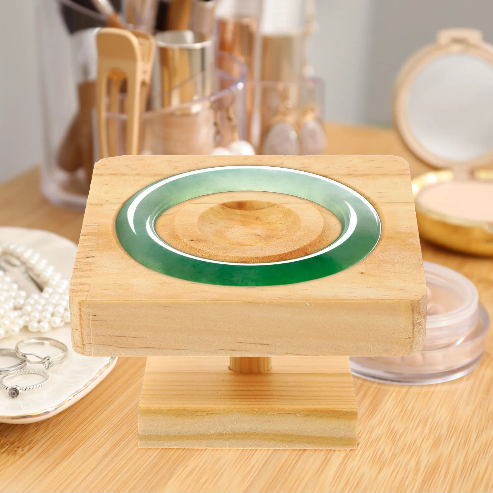 Wooden Bracelet Display Stand Compact Lightweight Jewelry Holder Decorative Bangle Storage Holder Desktop Jewelry Stand