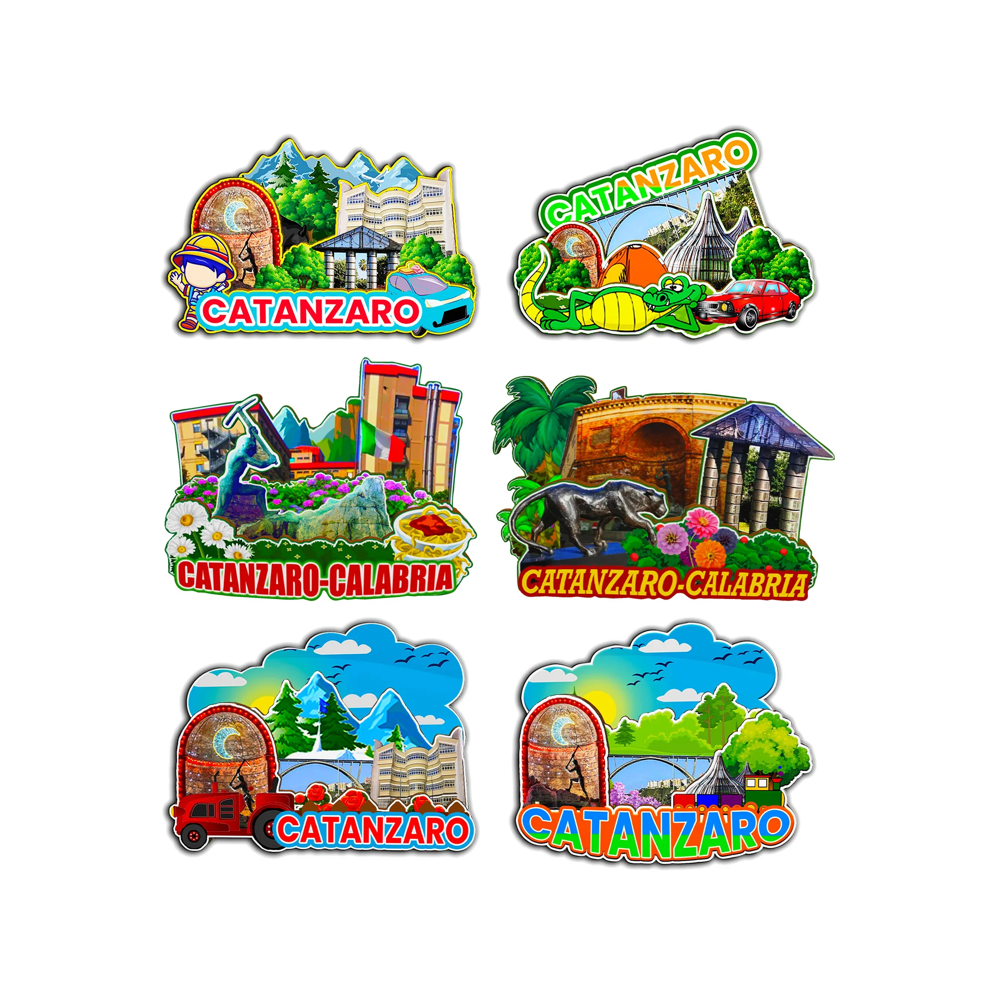 Decorative Magnets for Catanzaro Calabria Italy City Landmark Travel Unique Souvenirs 3D Wooden Fridge Stickers Delightful Gifts