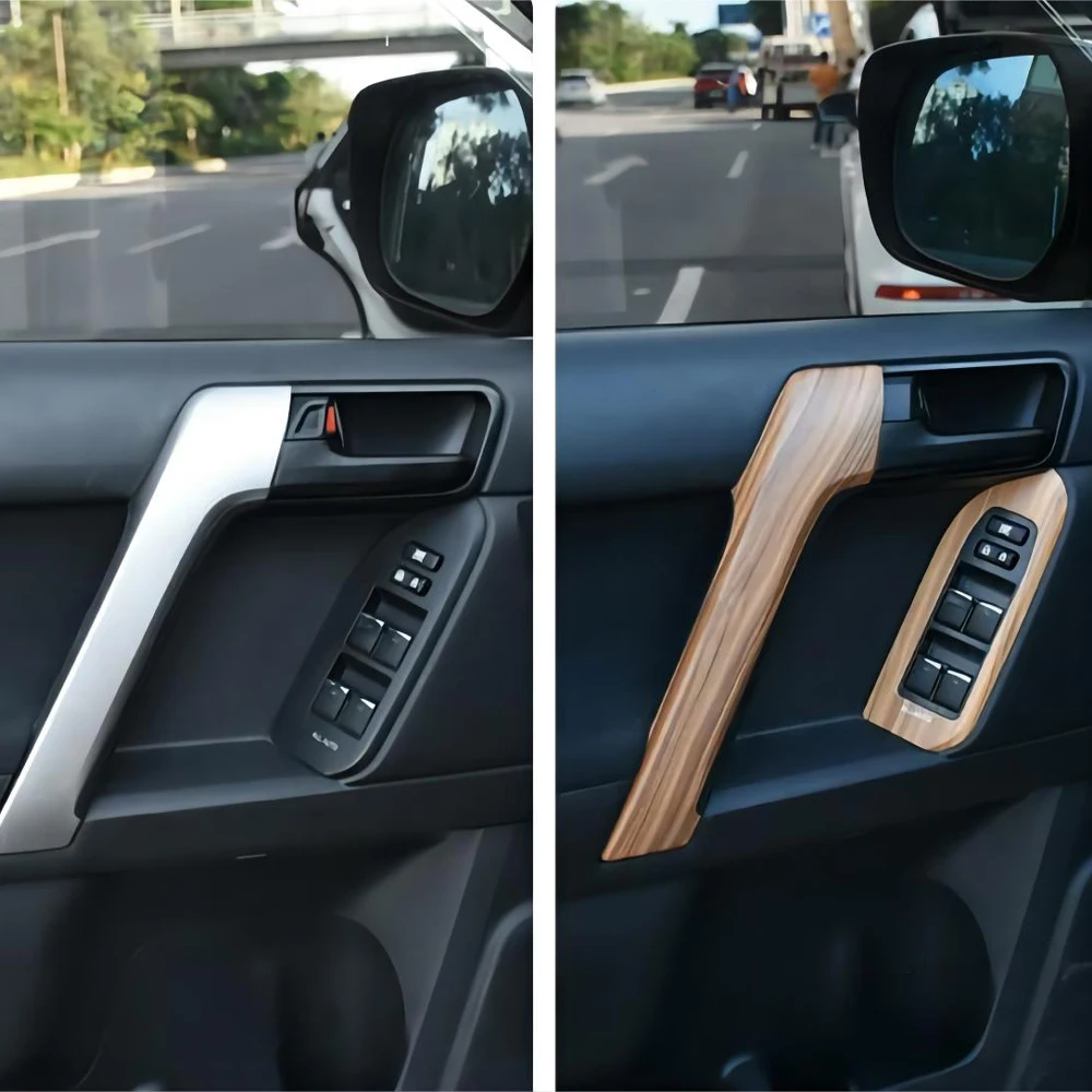 Car Interior Trim Strip Wood Central control trim Lifting panel Inner armrest cover for Land Cruiser Prado FJ150 2018