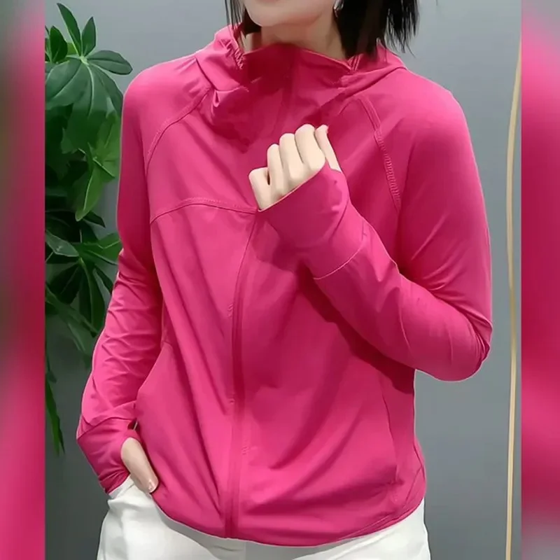 

Быстросохнущая одежда Lce Silk, пальто, женское лето 2026, новая рубашка с капюшоном, дышащая верхняя одежда, женские топы