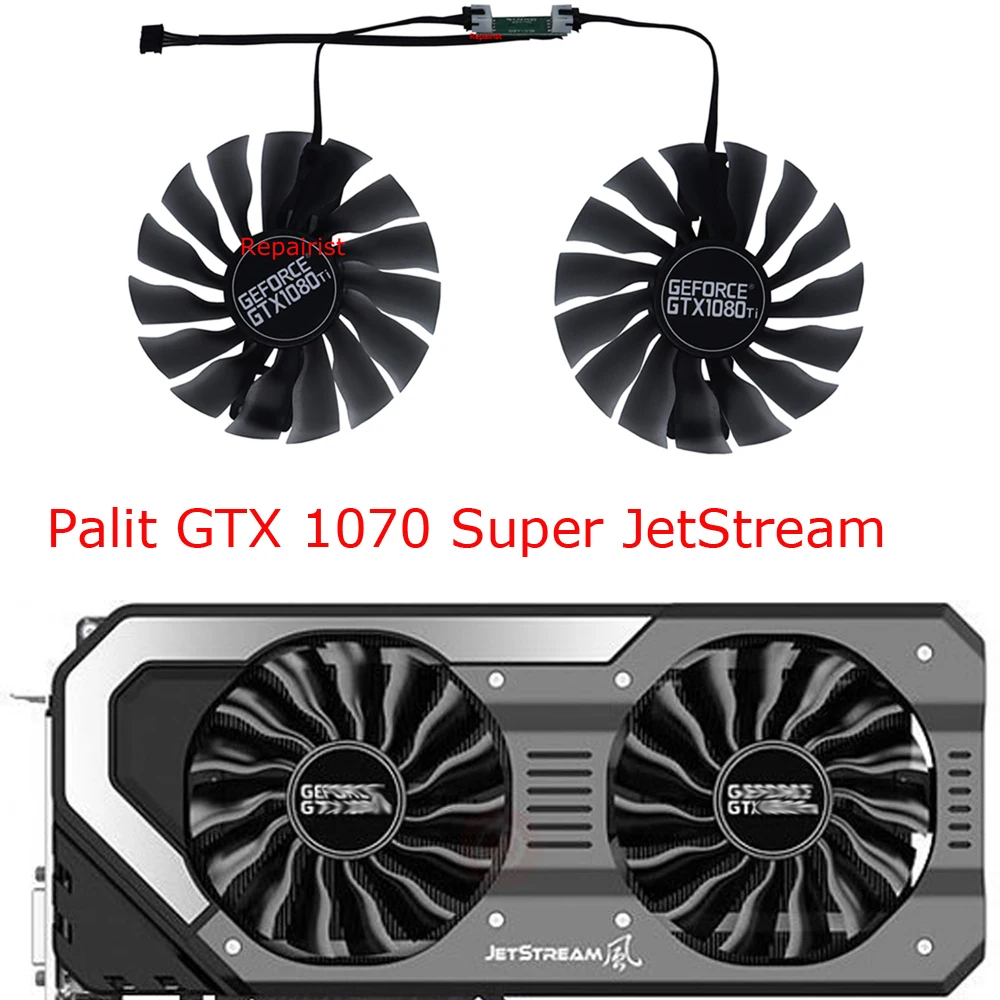 مروحة تبريد بطاقة جرافيكس ، مبرد وحدة معالجة مركزية للراقي GTX ، 1080Ti ، سوبر جيت ستريم ، fd15h12s ، 2 10041 لكل مجموعة