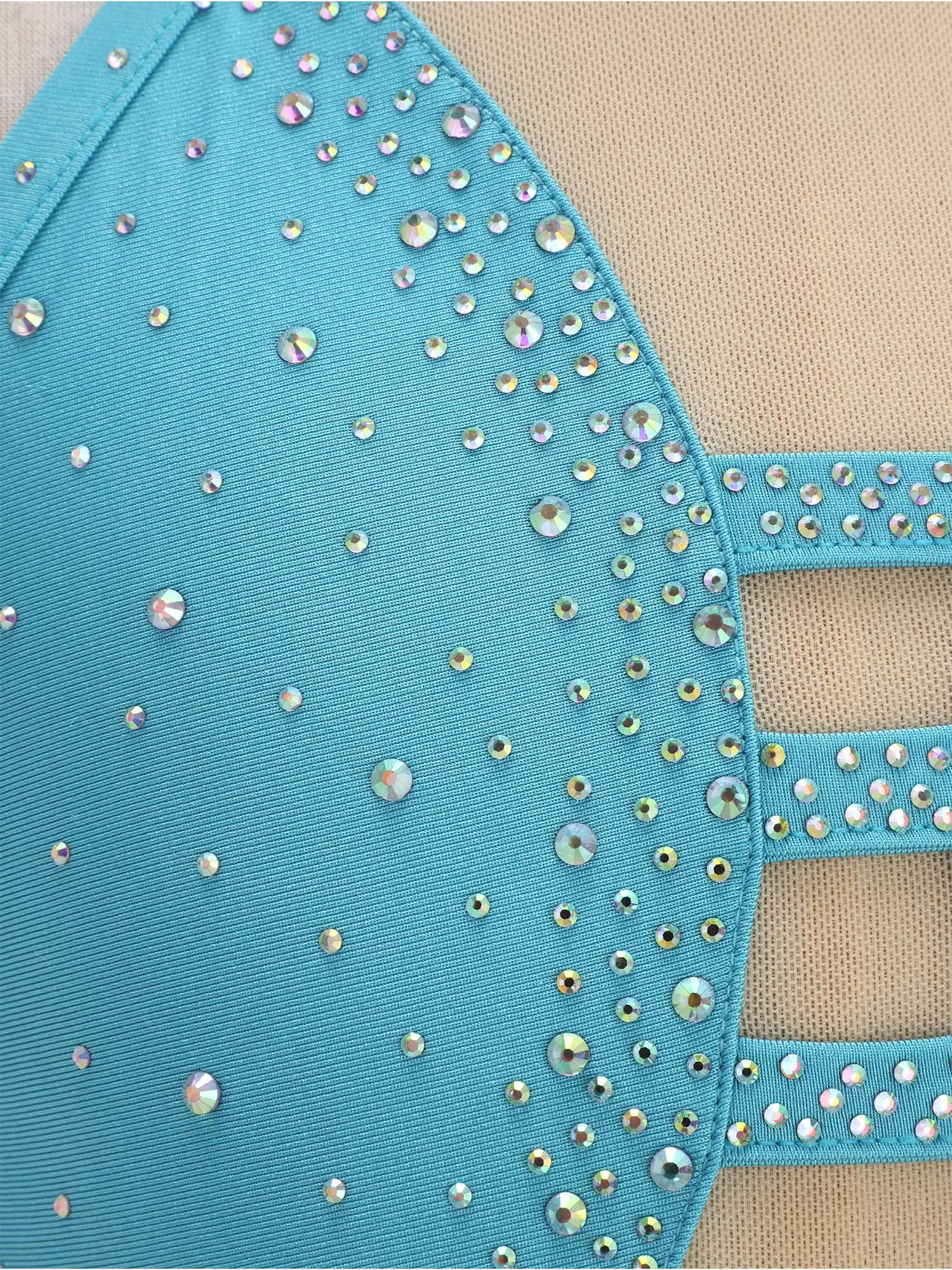 

Kids Girls Figure Skating Gymnastic Ballet Modern Dance Crop Top Halter Sleeveless Rhinestones Crisscross Back Vest Dancewear
