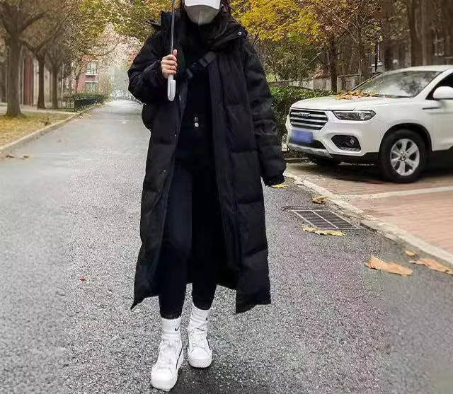 Women's Super Long Over The Knee 2026 New Thickened Loose Cotton Clothes Jacket