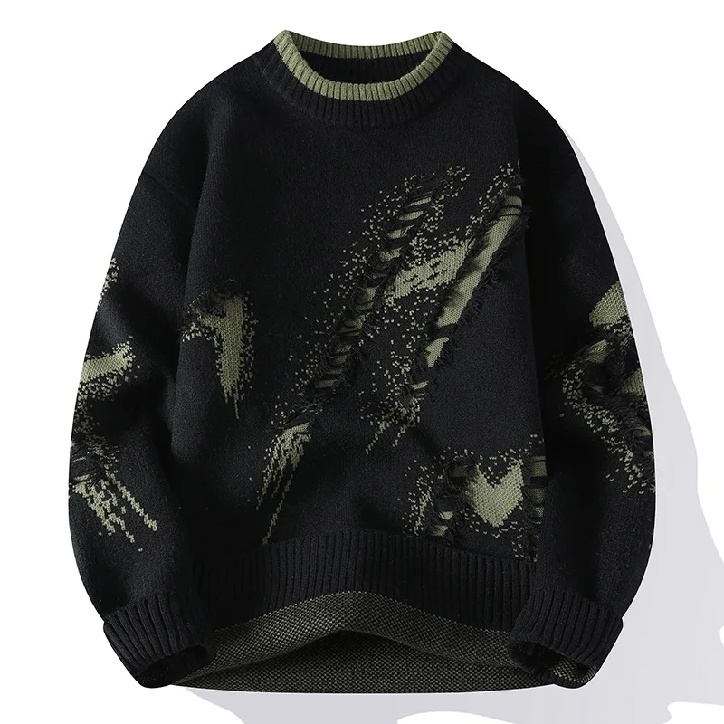 

2025 Thick Warm wool pullovers Autumn/Winter Men's Fashion Casual Sweaters comfortable Knittwear Men loose sweater youth M-3XL