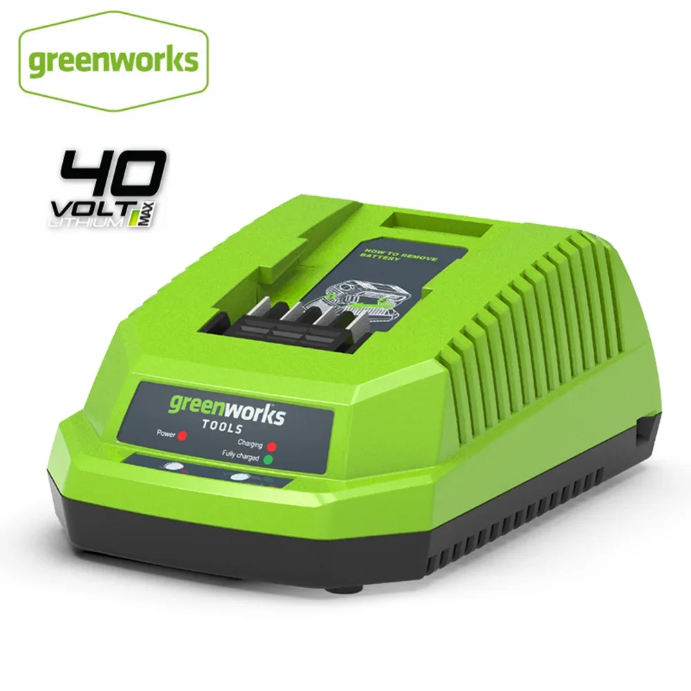 Greenworks 40V Charger Original Replacement for GMAX 40V Lithium Battery G40B4 G40B6 No Self Discharge Fast Charging Free Return