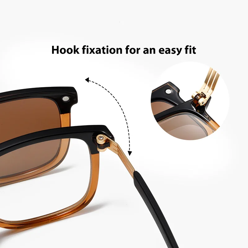 نظارات شمسية كليب على النظارات الشمسية المستقطبة رجل إمرأة موضة نظارات قابلة للطي العلامة التجارية الفاخرة خمر قصر النظر النظارات البصرية الإطار #4