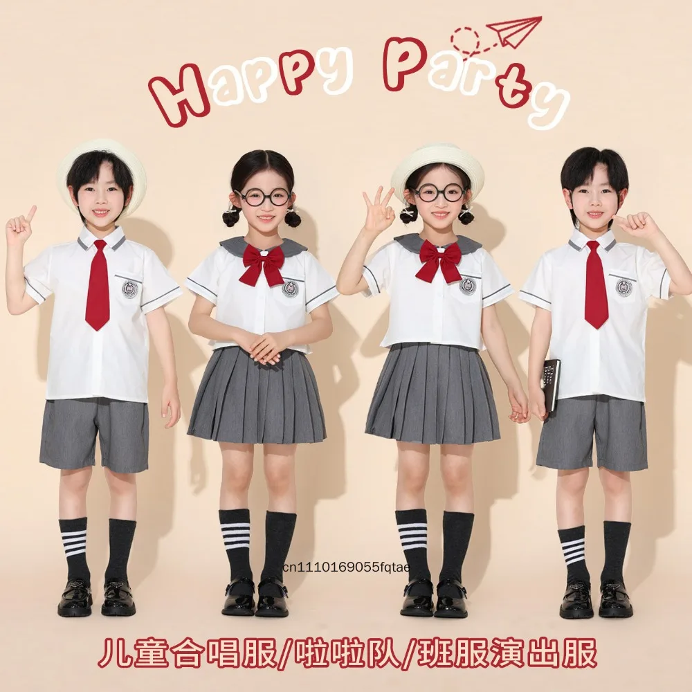 School Uniform Set For Primary Students Sports Day Class Uniform Choir Recital Performance Outfit Kindergarten Graduation Photo