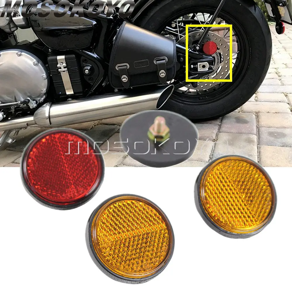 

2 шт. мотоциклетный отражатель, круглая предупреждающая полоса, автомобильный велосипед, мото отражатель, наклейки, болт на защитный отражатель, аксессуары для мотоциклов