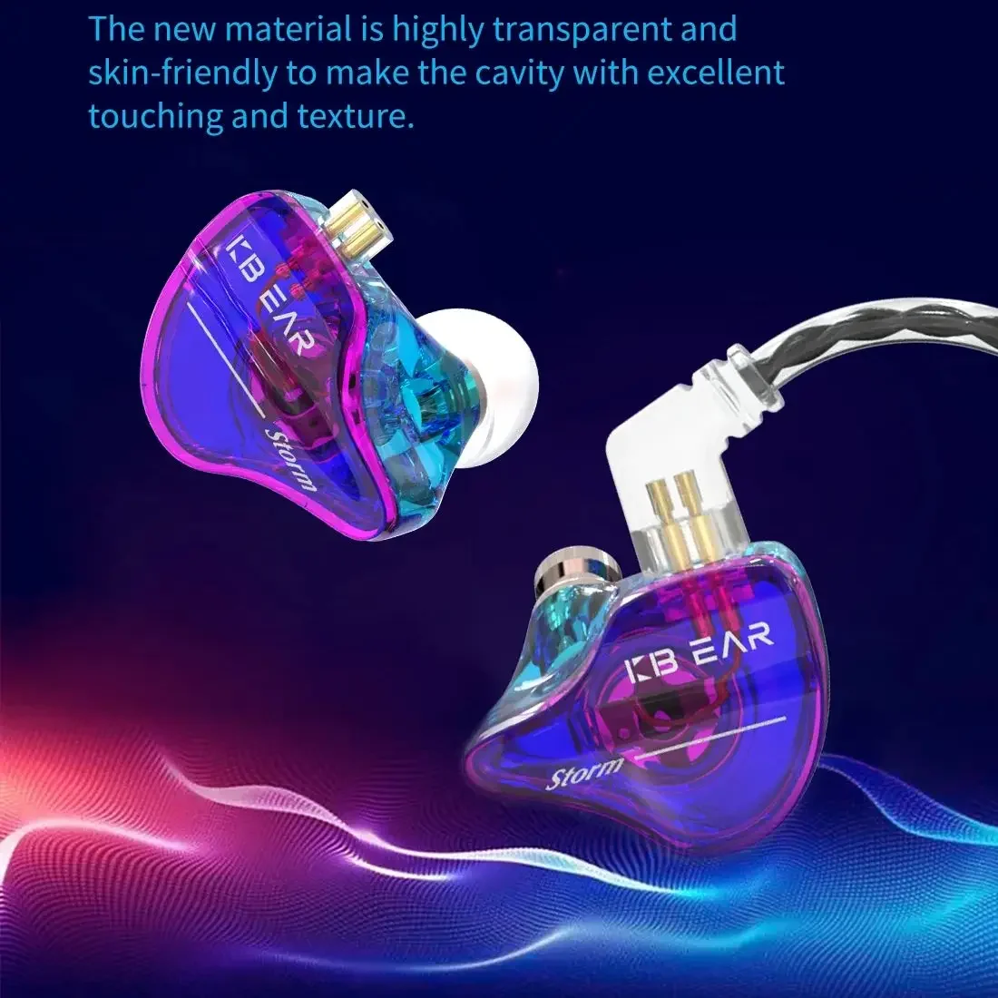KBEAR Storm All-new Upgrade Single Dynamic HIFI Earphone with 10mm Strong Magnetic Dynamic Driver and 4N OFC Silver-plated Cable