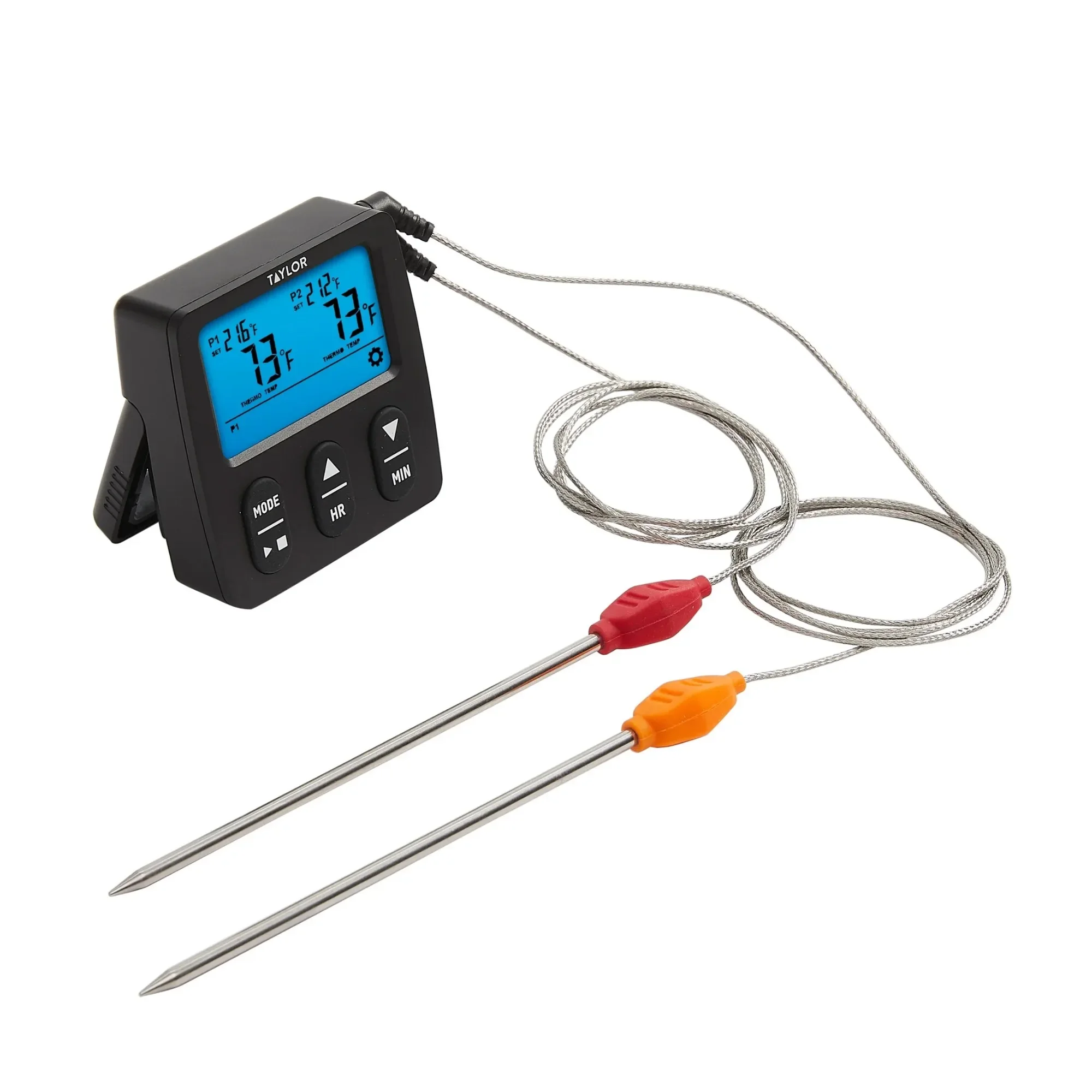 

Dual Probe Digital Grill Food Thermometer, Stainless Steel, Black