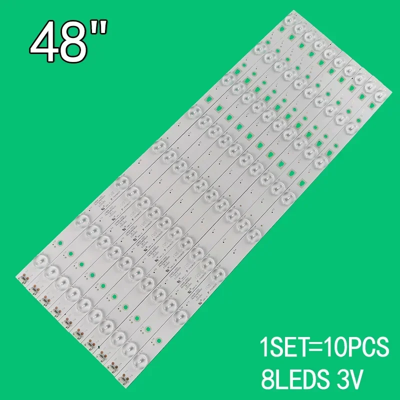 1set=10pcs 8LEDs 3v 480mm for 48-inch LCD TV backlight strip LED48D08-ZC21AG-0 Haier LE48D8 LSC480HN10 LS48H310G LE48G520N