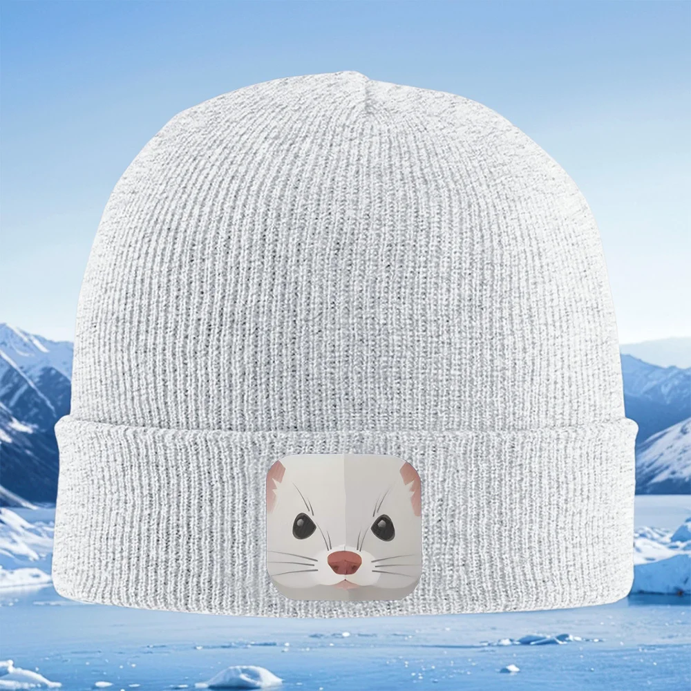 Cara de Gato Blanco exadala ojos Nariz Herren Damen Unisex Shirt de Punto Gorro Jersey gorra invierno térmico Hieido Nav
