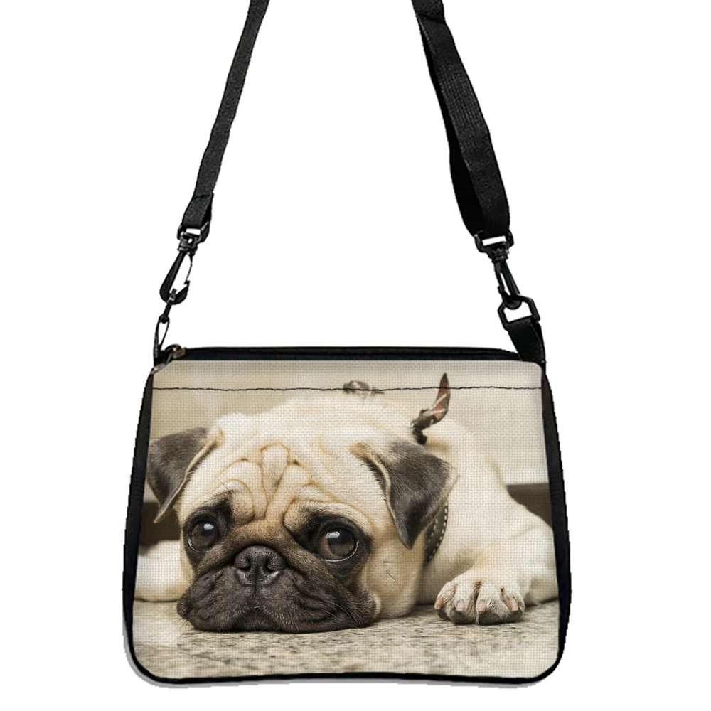 Pug Crossbody Bag, Piano Puppy Shoulder Bag, Casual Handbag & Purse For Women 5.23