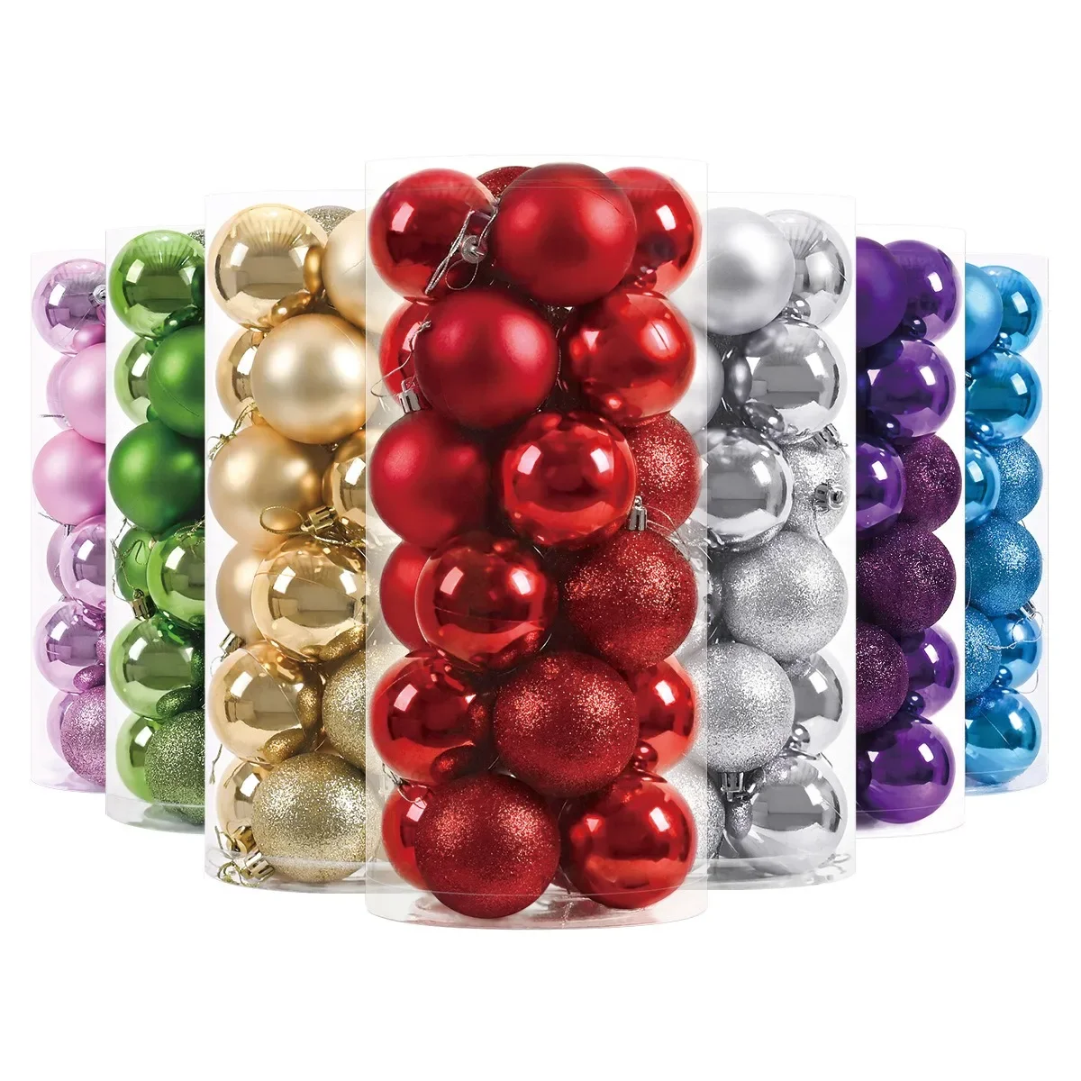 Hot 24Pcs 3/4/6cm Weihnachten Baum Kugeln Mehrfarbige Weihnachten Ball Dekorationen Glitter Weihnachten Baubles ornament Ball Party Wohnkultur – Detail 5