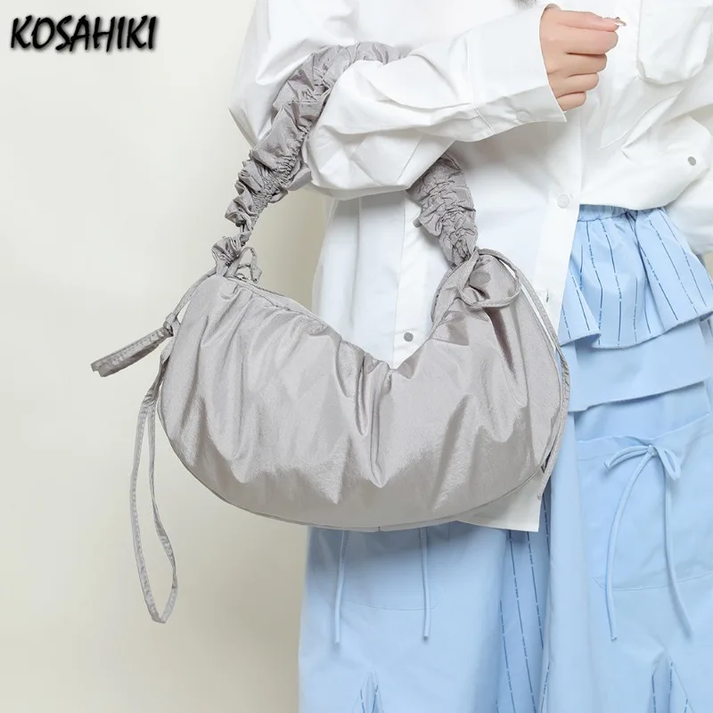 

Fashion Simple Pleated Women Cloud Bags Vintage Y2k Aesthetic Casual Handbags 2025 All Match Streetwear Trendy Shoulder Handbags