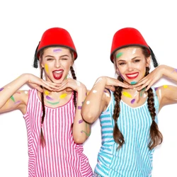 Traditional Red Fez Hat Turkish Cap for Adult Children Breathable Round Fez Cap H9ED