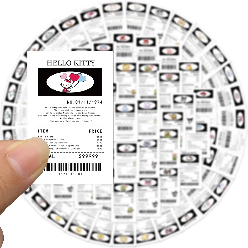 20pcs Kawaii Sanrio Poster Stickers Aesthetic Cinnamoroll Hello Kitty Kuromi Cartoon Labels Decals Stickers for Kids Girls