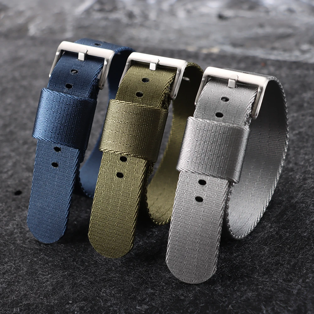 New One Piece High Quality Nylon Watch Strap Nylon Military Watch Band Bracelet Watchband 18mm 20mm 22mm Watchband Accessories