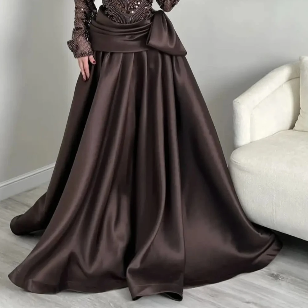 Luxuriöses, bodenlanges A-Linien-Abendkleid aus Satin mit Perlen, maßgeschneidertes trägerloses Abendkleid, sexy rückenfreies Partykleid für Damen, neu