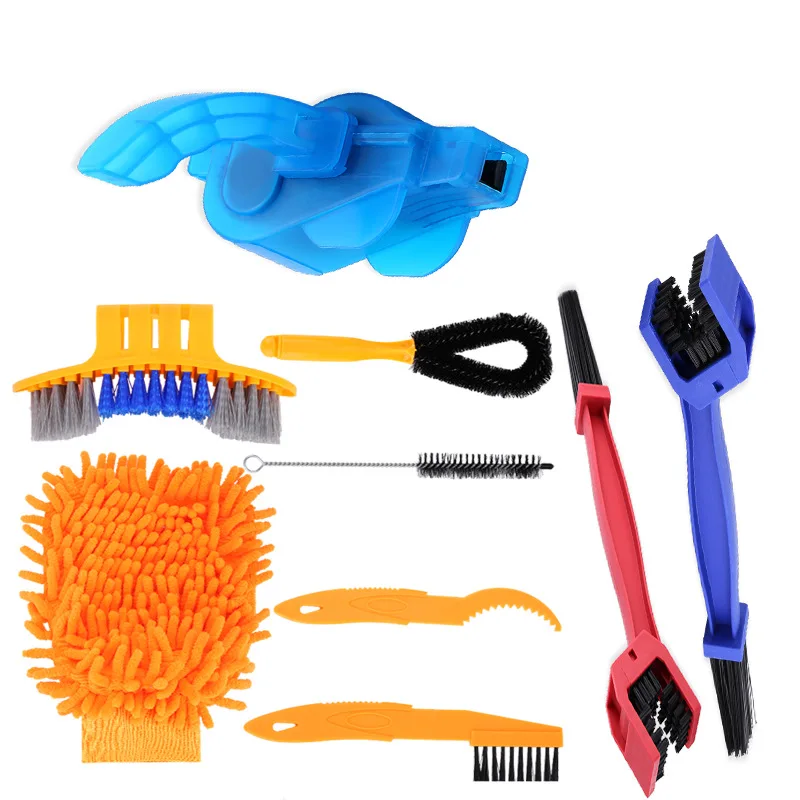 Portable Chain Cleaner MTB Cycling Cleaning Kit Bicycle Scrubber Brushes Set Bike Wash Repair Tool for Road Cycling