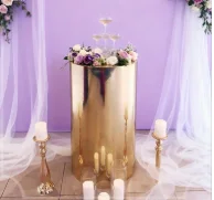 1pcs)Design stainless steel wedding decoration flower cake candle holder table  for events qq247