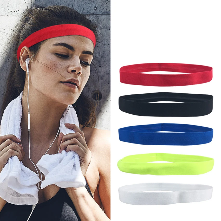 Men Women Headband Sport Sweat Hair Bands Forehead Protection Running Fitness Yoga Tenis Elastic Sweatband