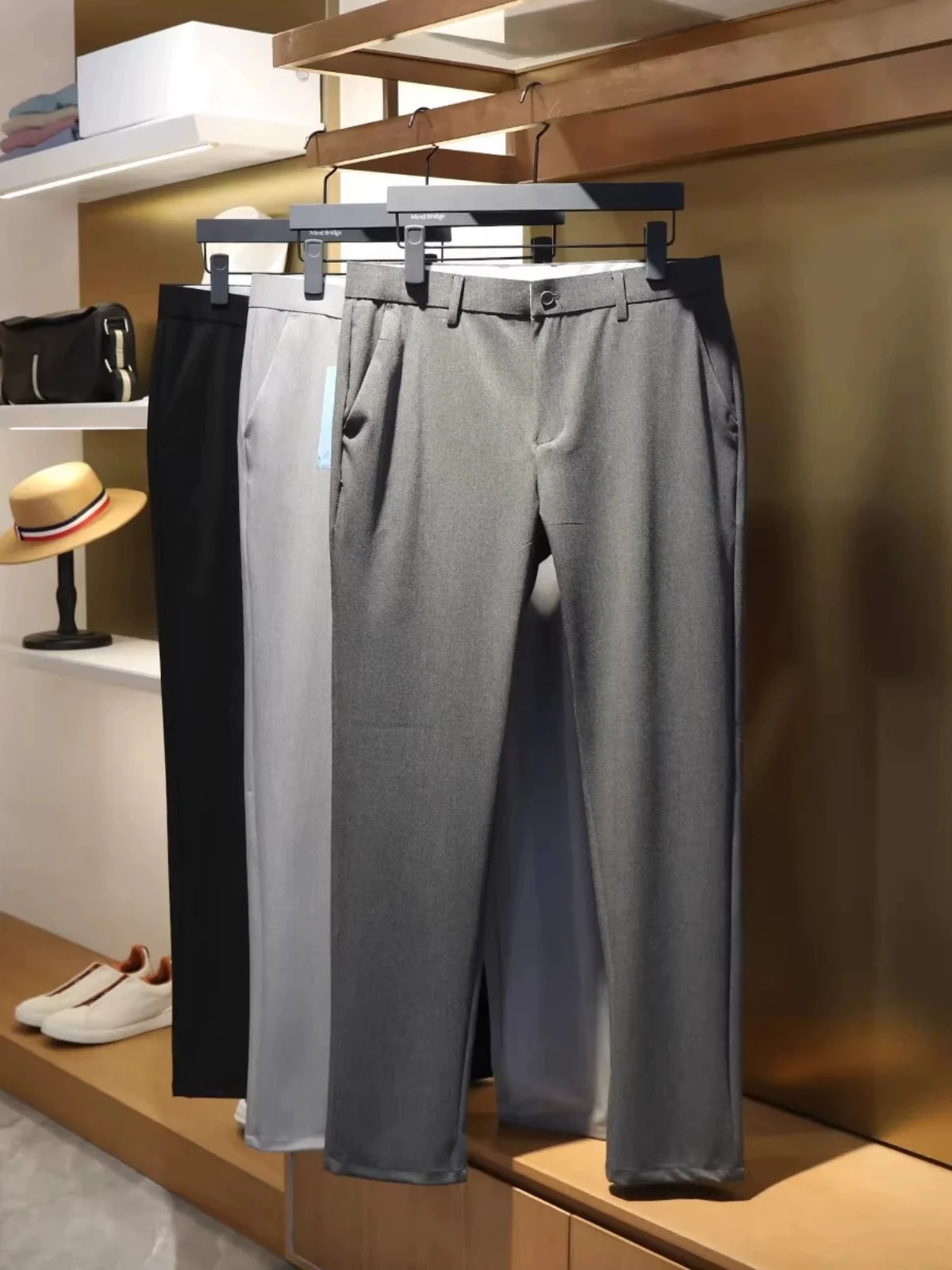 

Мужские брюки из смесовой ткани лиоцелл для весны и лета, дышащие, эластичные, повседневные, с охлаждающим эффектом, длинные, модель A699