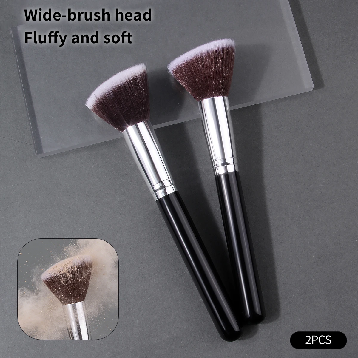2 pieces of soft angled nail brushes for quick cleaning of nail dust during manicure, professional nail cleaning brush tools