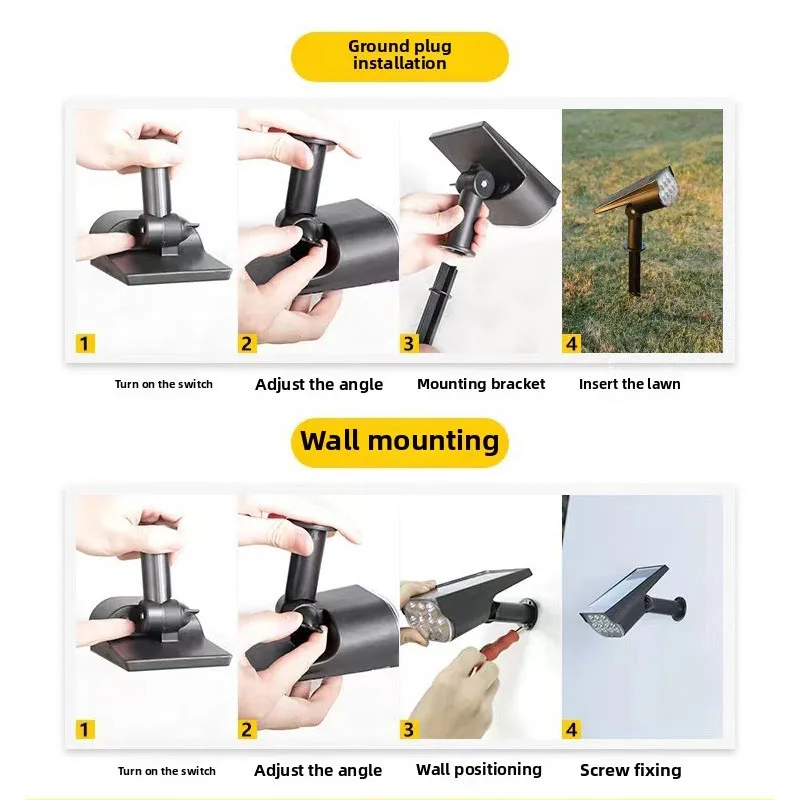 7LED Solar Power Light Solar Garden Light outdoor IP65 Waterproof Landscape Solar Lamp Super Bright 1/2/4PCS Solar Spotlight