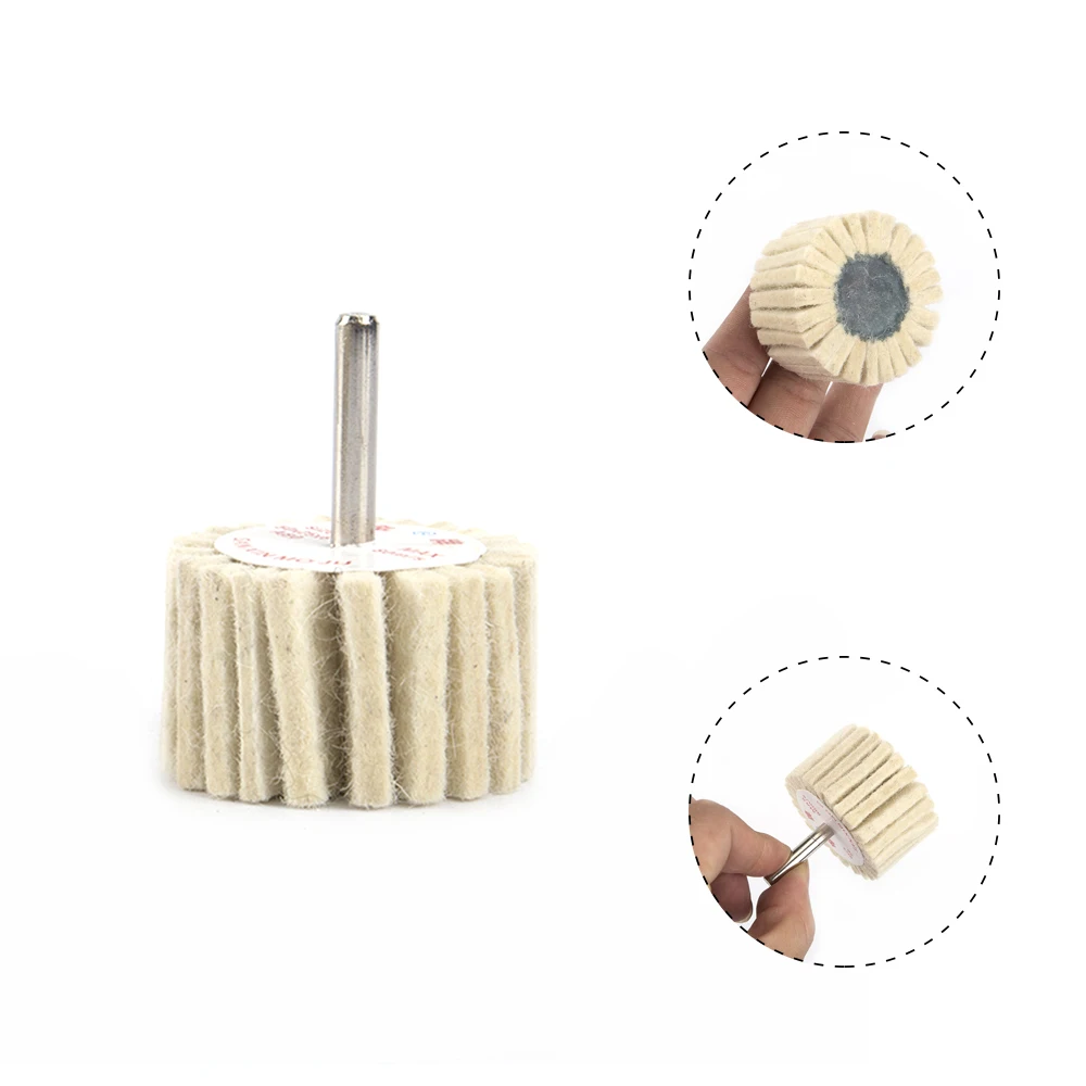 1pc Pad Wool Felt Polishing Buffing Wheel Grinding Head for Drill Electric Grinder Metal Woodworking  Polishing with 6mm Shank