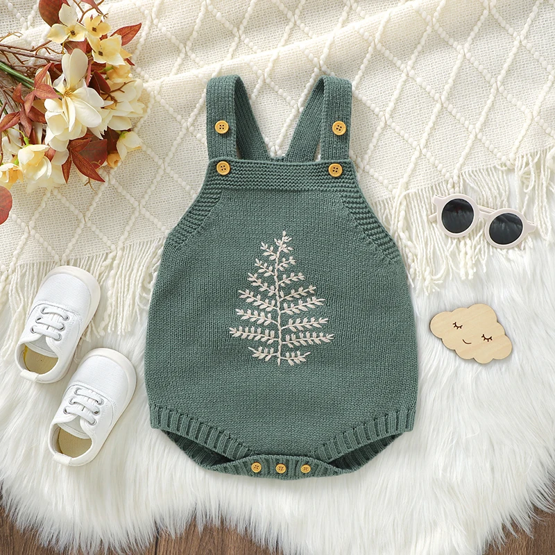 Babykleidung, lässig, grün, ärmellos, strickend, für Neugeborene, Jungen und Mädchen, Einteiler, 0–18 Monate, Neutral-Outfit für Kleinkinder