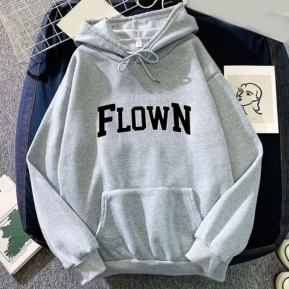 Moletom feminino com capuz de manga comprida com estilo hiphop retrô estampado para esportes e roupas casuais nas estações