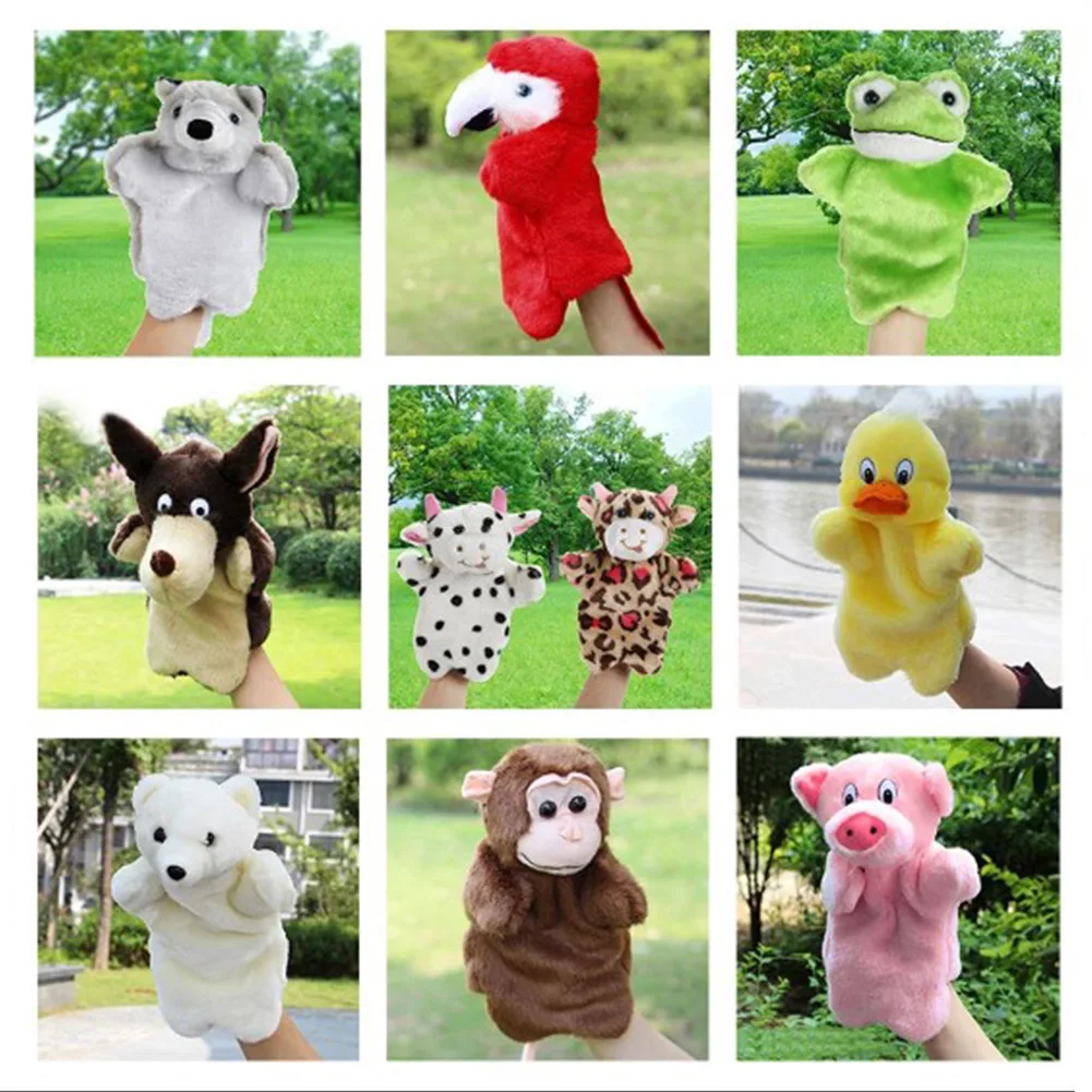 Animal Hand Puppet Marioneta Puppet Dolls Plush Panda Cat Elephant puppets hand Learning for Baby kid Toys Fantoche hand puppets