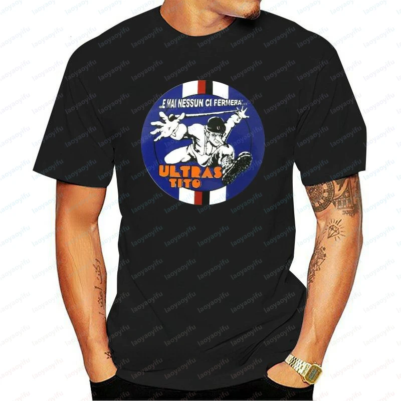 Camisetas Gráficas ULTRAS SAMPDORIA CURVA SUD GENOVA ULTRAS TITO para Mulheres e Homens, Moda de Verão, Camisetas Soltas e Estilosas