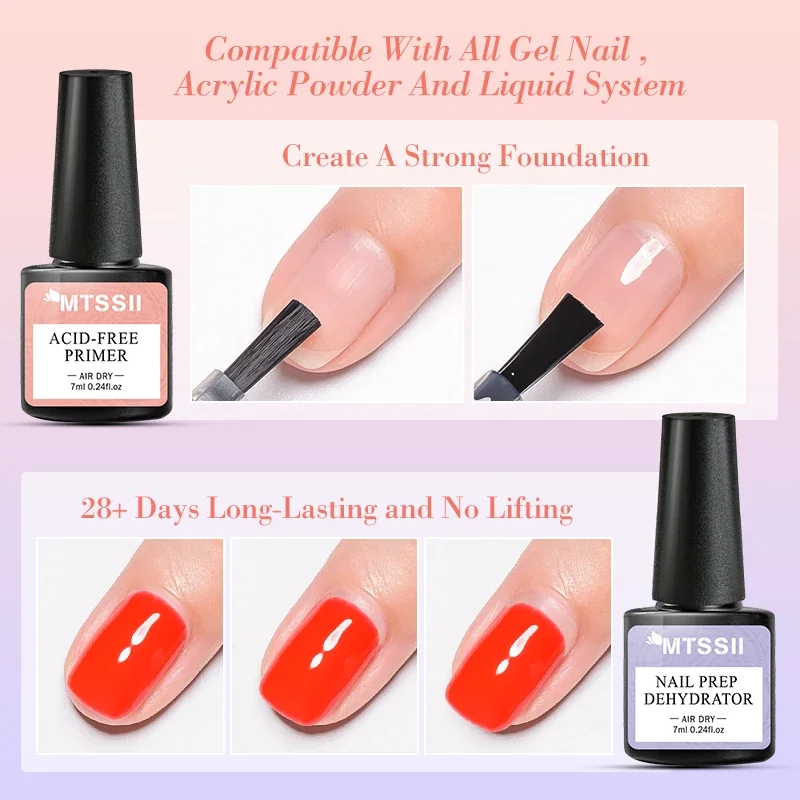 Set di disidratatori per la preparazione delle unghie con primer acrilico senza acido con base in gel e top coat Soak Off Kit per manicure per smalto gel UV LED per unghie